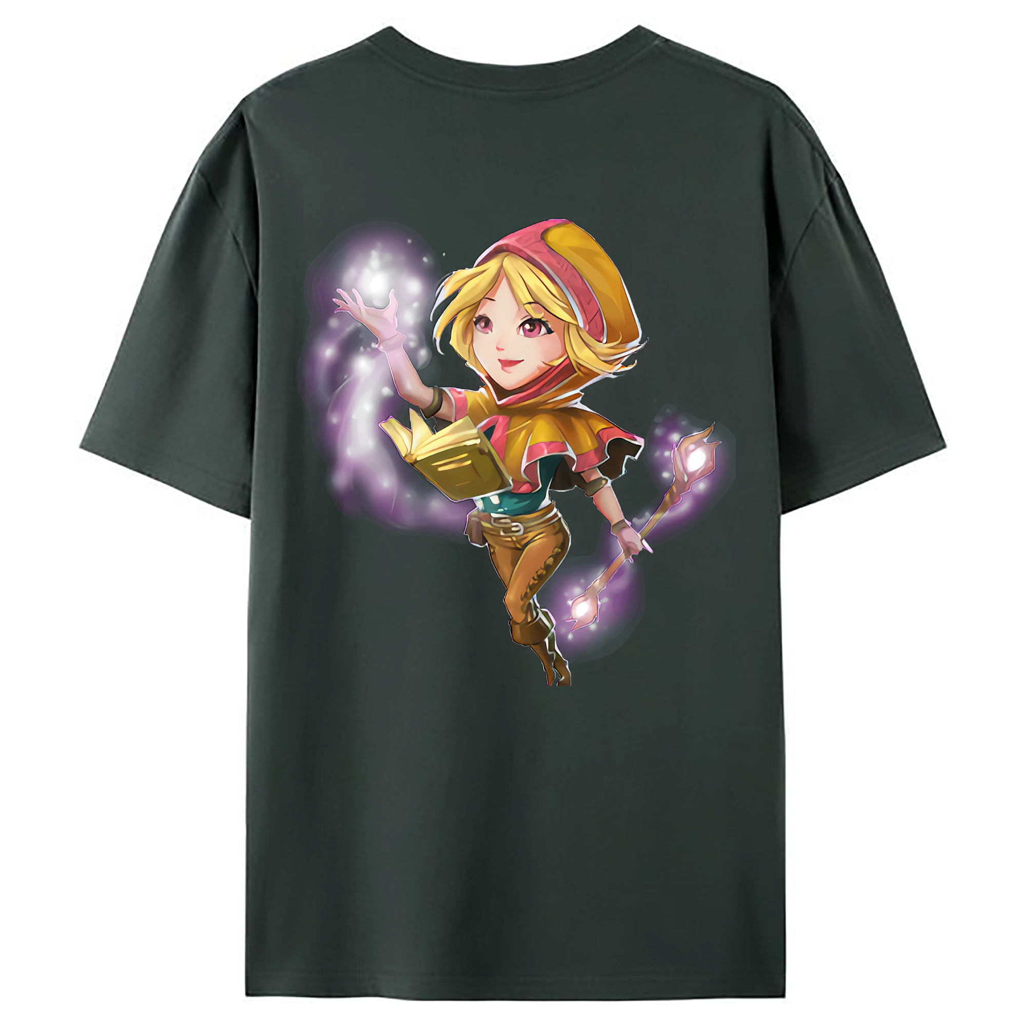 （画像用） リーグ・オブ・レジェンド League of Legends LOL 綿100％ メンズ半袖Tシャツ（バックプリント） 通気性